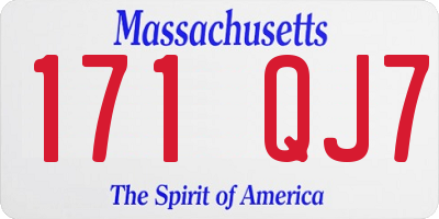 MA license plate 171QJ7