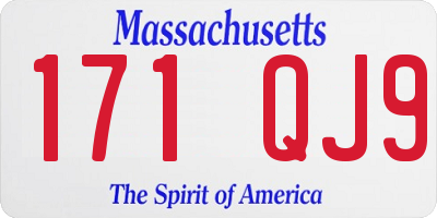 MA license plate 171QJ9
