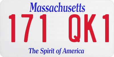 MA license plate 171QK1