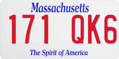 MA license plate 171QK6