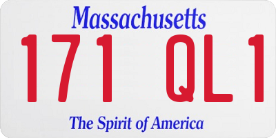 MA license plate 171QL1
