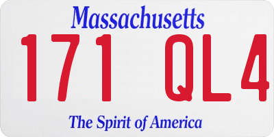 MA license plate 171QL4