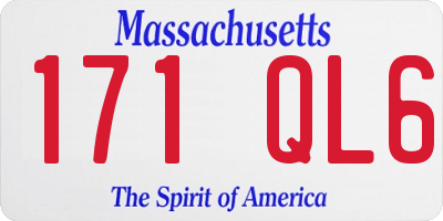 MA license plate 171QL6