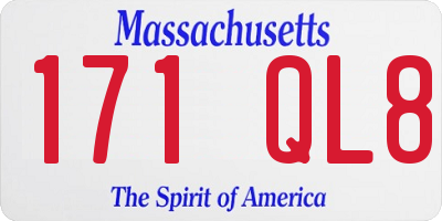 MA license plate 171QL8
