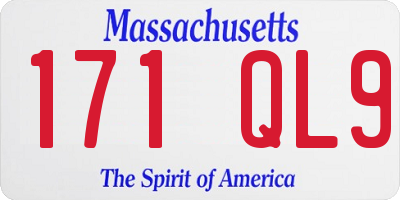 MA license plate 171QL9