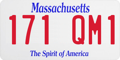 MA license plate 171QM1
