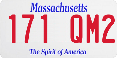 MA license plate 171QM2