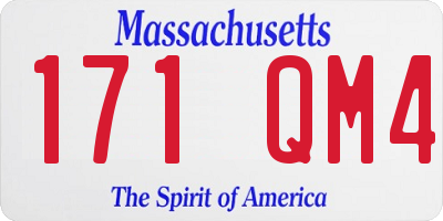 MA license plate 171QM4