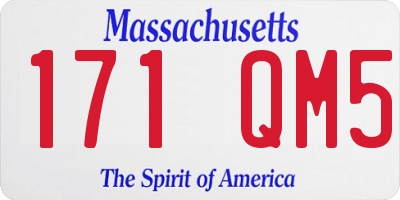 MA license plate 171QM5