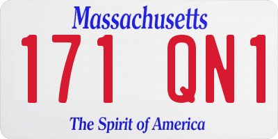 MA license plate 171QN1