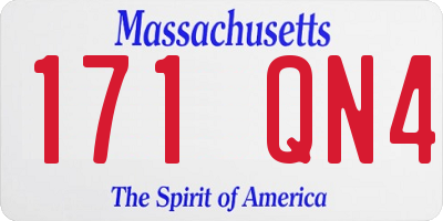 MA license plate 171QN4