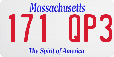 MA license plate 171QP3