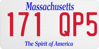 MA license plate 171QP5