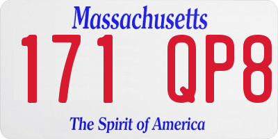 MA license plate 171QP8