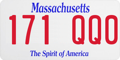 MA license plate 171QQ0