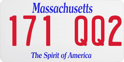 MA license plate 171QQ2