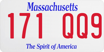 MA license plate 171QQ9
