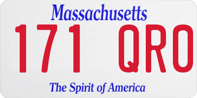 MA license plate 171QR0