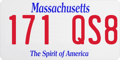 MA license plate 171QS8