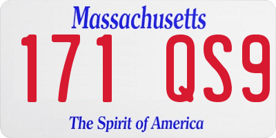 MA license plate 171QS9