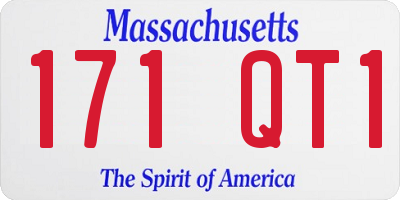 MA license plate 171QT1