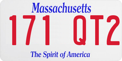 MA license plate 171QT2