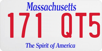 MA license plate 171QT5