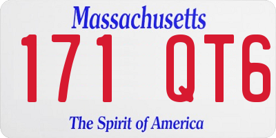 MA license plate 171QT6
