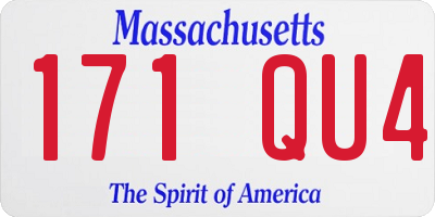 MA license plate 171QU4