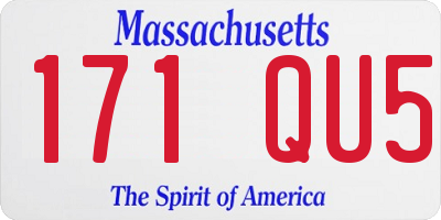 MA license plate 171QU5