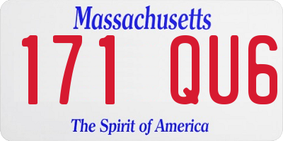 MA license plate 171QU6