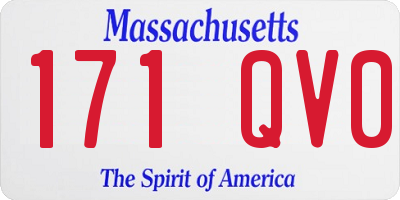 MA license plate 171QV0