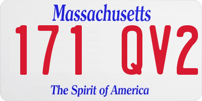MA license plate 171QV2
