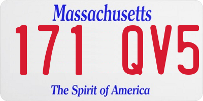 MA license plate 171QV5