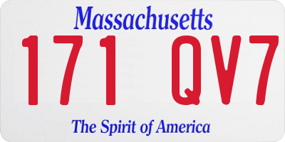 MA license plate 171QV7