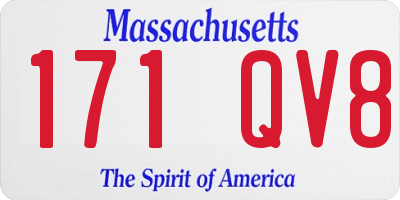 MA license plate 171QV8
