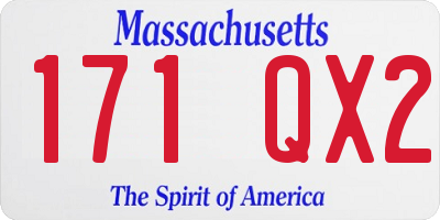 MA license plate 171QX2