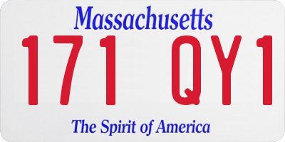 MA license plate 171QY1