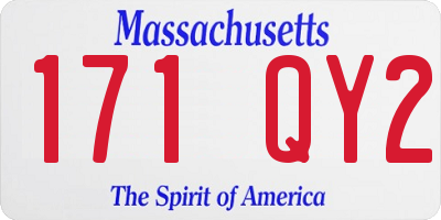 MA license plate 171QY2