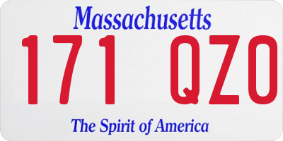 MA license plate 171QZ0