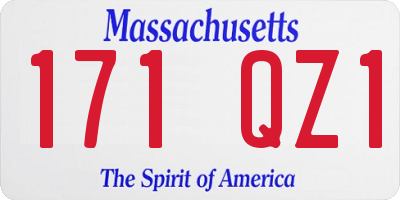 MA license plate 171QZ1