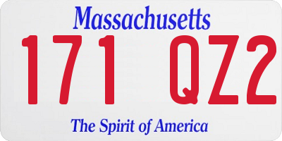 MA license plate 171QZ2