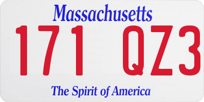 MA license plate 171QZ3