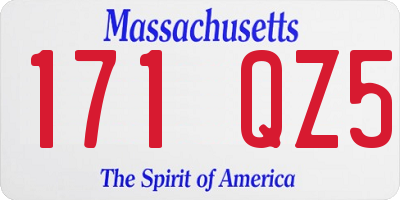 MA license plate 171QZ5