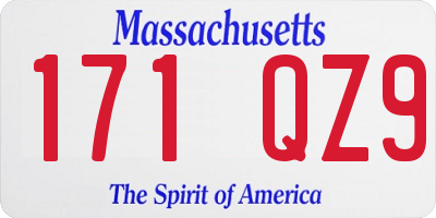 MA license plate 171QZ9