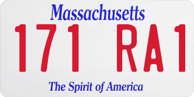 MA license plate 171RA1