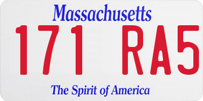 MA license plate 171RA5