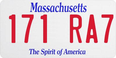 MA license plate 171RA7