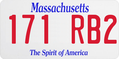 MA license plate 171RB2