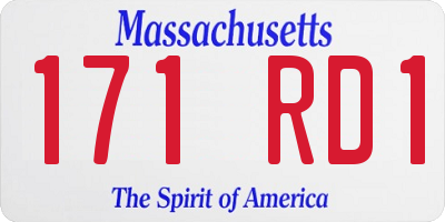 MA license plate 171RD1